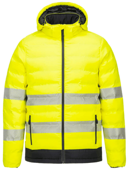 picture of Portwest - S548 - Hi-Vis Ultrasonic Heated Tunnel Jacket - Yellow/Black - PW-S548YBR