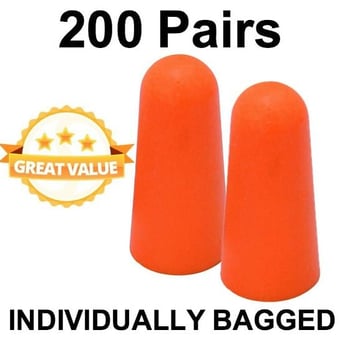picture of Himalayan PU Foam Disposable Ear Plugs - 200 Pairs Individually Bagged - SNR 33 - [HT-H-OEP007-2]