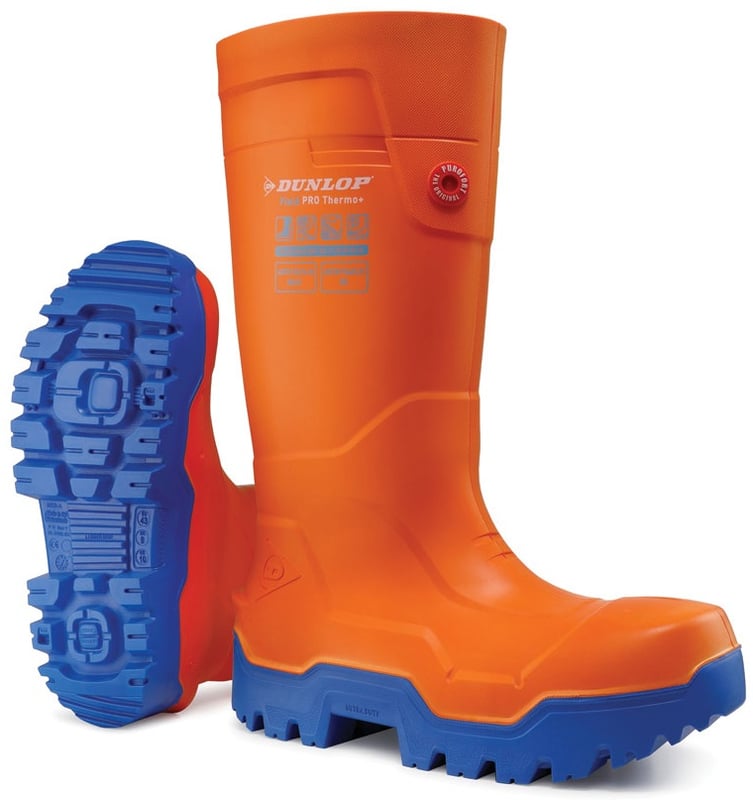 Dunlop Purofort Fieldpro Thermo+ Full Safety Wellington S5L CI CR SR - Orange - BE-LP8KU01 - (LP)