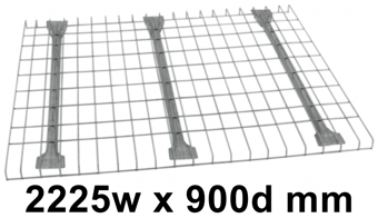 picture of BiGDUG Pallet Racking Galvanised Wire Mesh Deck With 3x Supports - 2225w x 900d mm Levels - [BDU-MPMDKIT2290]