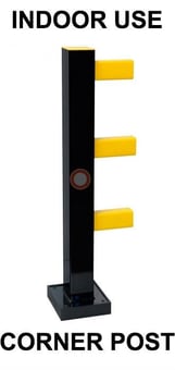 picture of Black Bull Flex Impact Protection System HYBRID - Corner Post Steel 1,000mmH - Powder Coated - Black - [MV-203.22.221]