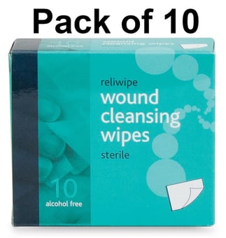 picture of Reliwipe - Wound Cleansing Wipes - Alcohol-Free - Pack of 10 - [RL-740-10]