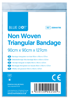 picture of Blue Dot Non-Woven Triangular Bandage 90cm x 90cm x 127cm - Pack of 10 - [CM-30BNWT96]