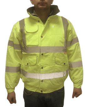 picture of Yellow Hi Vis Superior Padded Waterproof Bomber Jacket - BI-118