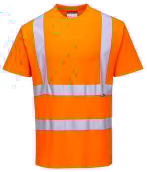 picture of Portwest Hi-Vis Orange Cotton Comfort Short Sleeve T-Shirt - PW-S170ORR - (PS)