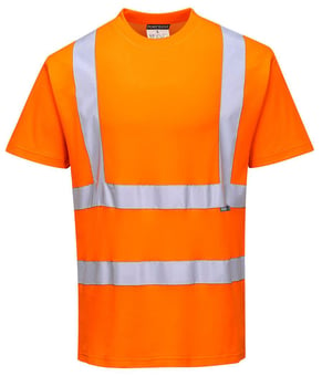 Picture of Portwest Hi-Vis Orange Cotton Comfort Short Sleeve T-Shirt - PW-S170ORR - (PS)