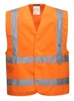 picture of Portwest - Vega LED High Visibility Orange Vest - PW-L470ORR - (DISC-X)