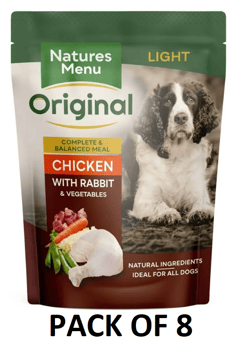 picture of Natures Menu Pouch Adult Light Chicken & Rabbit Wet Food 8 x 300g - [CMW-NMDPAL0]