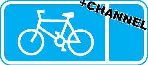 Picture of Cycle Signs - Cyclists Lane With Fixing Channel - FIXING CLIPS REQUIRED - Class 1 Ref BSEN 12899-1 2001 - 825 x 375Hmm - Reflective - 3mm Aluminium - [AS-TR137C-ALU]