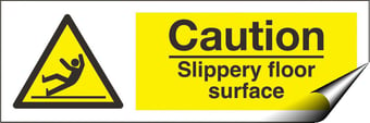 picture of Caution Slippery Floor Surface Sign - 300 x 100Hmm - Self Adhesive Vinyl - [AS-WA52-SAV]