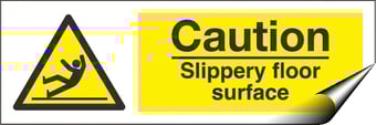 Picture of Caution Slippery Floor Surface Sign - 300 x 100Hmm - Self Adhesive Vinyl - [AS-WA52-SAV]