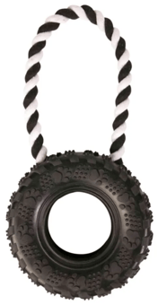 picture of Trixie Tire On A Rope Dog Toy Natural Rubber - [CMW-TX33702]