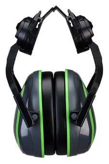 picture of Portwest PW03 - HV Extreme Ear Defenders Low Clip-On Metal Free - Grey/Green - [PW-PW03GGN]