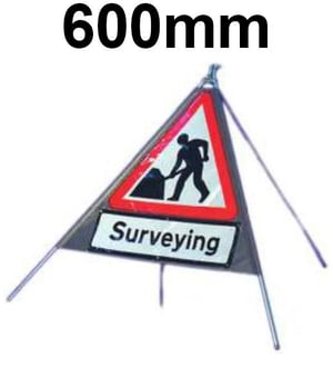 picture of Roll-up Traffic Signs - Surveying - Class 1 Ref BSEN 1899-1 2001 - 600mm Tri. - Reflective - Reinforced PVC - [QZ-7001.600.EF-V.600.SUR]