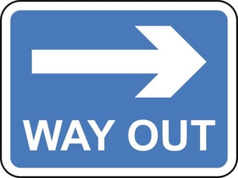 picture of Spectrum 600 x 450mm Dibond ‘WAY OUT Right Arrow’ Road Sign - With Channel – [SCXO-CI-13084]