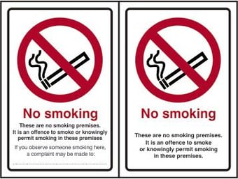 Picture of Spectrum No Smoking Double Sided - SA D/S 100 x 150mm - SCXO-CI-13341