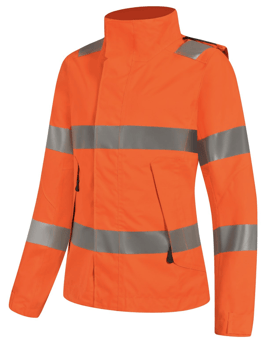 picture of Aqua Ladies Hi-Vis Orange Waterproof Jacket - FU-JK979-OR