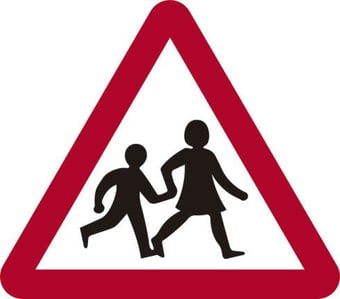 picture of Spectrum 600mm tri. Dibond Children Going To Or From School Or Playground Ahead Road Sign - Without Channel - SCXO-CI-14721-1
