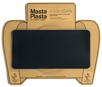 Picture of MastaPlasta Leather Repair Patch Large Plain Black 20cm x 10cm - [MPL-BLACKPLAIN200X100]