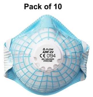 picture of Alpha Solway - AlphaFlow P2 Disposable Respirator - Blue FFP2 NR - Pack of 10 - [AL-AMF-2V]