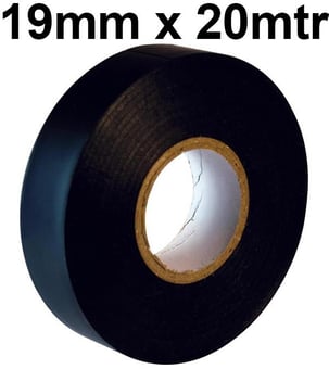 picture of Black PVC Electrical Tape - 19mm x 20mtr - Flame Retardant - BS3924 Approved - [EM-5017BK19X20]