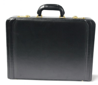 picture of Attache Briefcase - Black - 46 x 33 x 11cm - Bonded Leather - [TI-1070-BLACK]