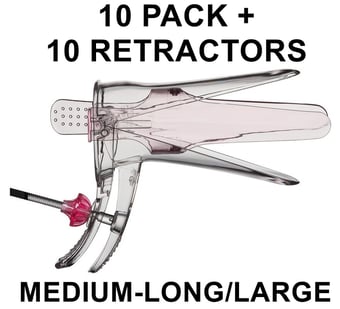 picture of Ultraspec Vaginal Speculum - Medium-Long/Large - 10 Pack + 10 Retractors - [VC-9176]