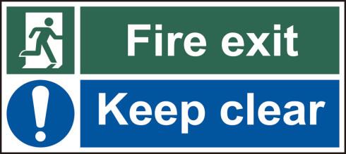 picture of Spectrum Fire exit Keep clear – RPVC 450 x 200mm - SCXO-CI-12133