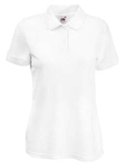 picture of Fruit Of The Loom White Ladyfit Standard 65/35 Polo - AP-F63212-WH