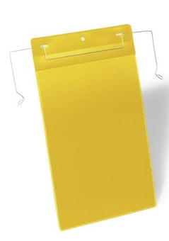 Picture of Pocket with Wire Hanger A4 Portrait - Yellow - Pack of 50 - [DL-175304]