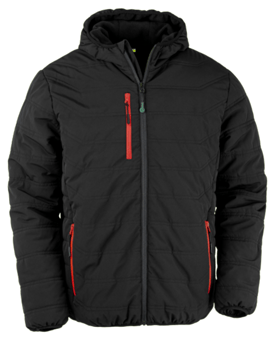 picture of Result Genuine Recycled - Black Compass Padded Winter Jacket - Black/Red - BT-R240X-BLKRED