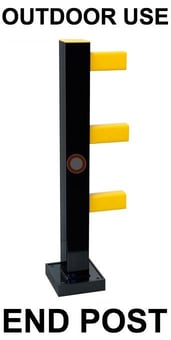 picture of Black Bull Flex Impact Protection System HYBRID - End Post Steel 1,000mmH - Outdoor Use - Black - [MV-203.22.248]