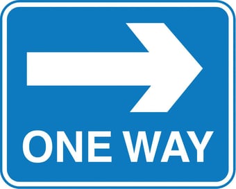 Picture of Parking & Site Management - ONE WAY Arrow Right Sign - Class 1 Ref  BSEN 12899-1 2001 - 600 x 450Hmm - Reflective - 3mm Aluminium - [AS-TR27-ALU]