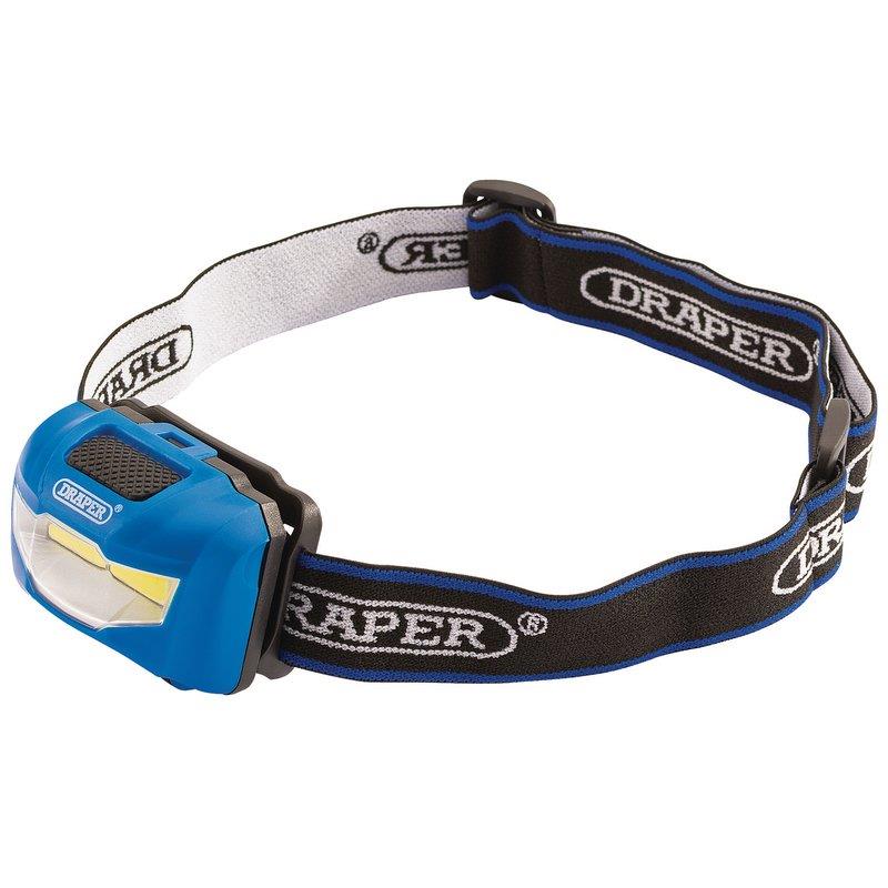 picture of COB LED Head Torch - 200 Lumens - 3 x AAA Batteries Supplied - [DO-90071]