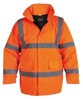 Picture of Orange Class 3 Hi-Vis Heavy Duty Waterproof Site Jacket - BR-HV10OR