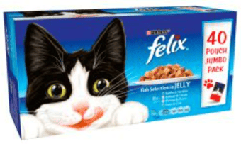 picture of Felix Pouch Fish Selection in Jelly Wet Cat Food 40 Pack 100g - [BSP-344675]