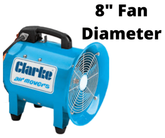 picture of Clarke International - 8inch (200mm) Portable Ventilator Air Mover - 165 WATT - [CK-CAM200B]
