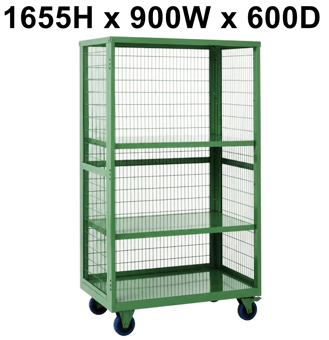 picture of QMP Boxwell Trolley Without Doors - Green - Steel - 1655H x 900W x 600D - [QM-XW169060MGXX] - (LP)