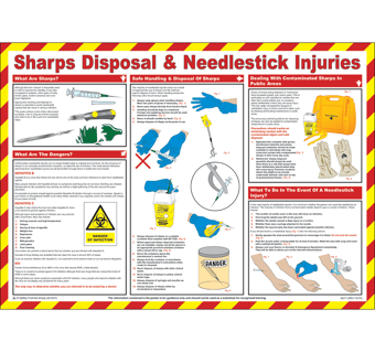 picture of Sharps Disposal And Needlestick Injuries Poster - 590 x 420Hmm - [SA-A617]