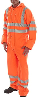 picture of Beeswift BSeen PU Waterproof Breathable Hi Vis Coverall - Orange - BE-PUCOR