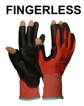 picture of Supreme TTF Three Digit Red Polyester Fingerless Gloves - HT-100RB-1