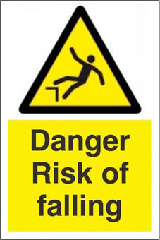 Picture of Danger Risk of Falling Sign - 200 x 300Hmm - Rigid Plastic [AS-EC27-RP]