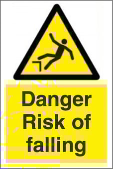 Picture of Danger Risk of Falling Sign - 200 x 300Hmm - Rigid Plastic [AS-EC27-RP]