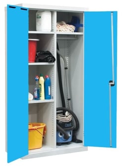 Picture of QMP Utility Cupboard - Light Blue - 3 Shelves - 1800H x 1200W x 460D mm - [QM-CU181246ZUXX]