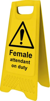 Picture of Spectrum Heavy Duty A-Board - ‘Female attendant on duty’ - SCXO-CI-4713