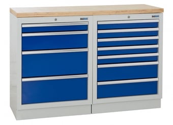 picture of BiGDUG 1361mm Wide Workbench - 4 Drawer Cabinet - 7 Drawer Cabinet - Multiplex - [BDU-TGC35GBM] - (LP)
