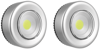picture of Push Lights - Twin Pack - Adhesive Pads and Batteries Included - 0.5W COB LED - [UM-66231] - (DISC-X)
