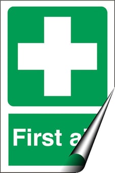 picture of First Aid Signs - First Aid Symbol - 200 X 300Hmm - Self Adhesive Vinyl - [AS-SA87-SAV]