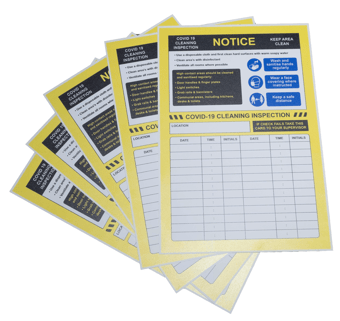 Picture of Covid-19 Cleaning Inspection Insert - 210mm x 297mm - Pack of 10 - [CI-15043-10]