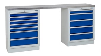 picture of BiGDUG 2041mm Wide Workbench - 7 Drawer Cabinet - 5 Drawer Cabinet - Stainless - [BDU-TGC504GBS] - (LP)